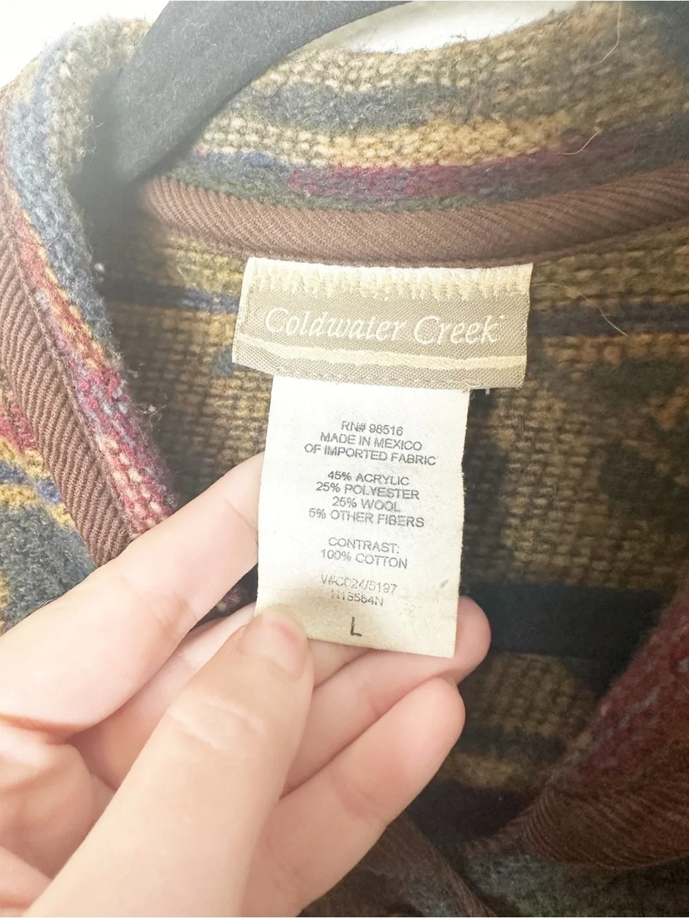 Coldwater Creek Vintage Tapestry Coat Fall Whimsical Print Wool Blend Large